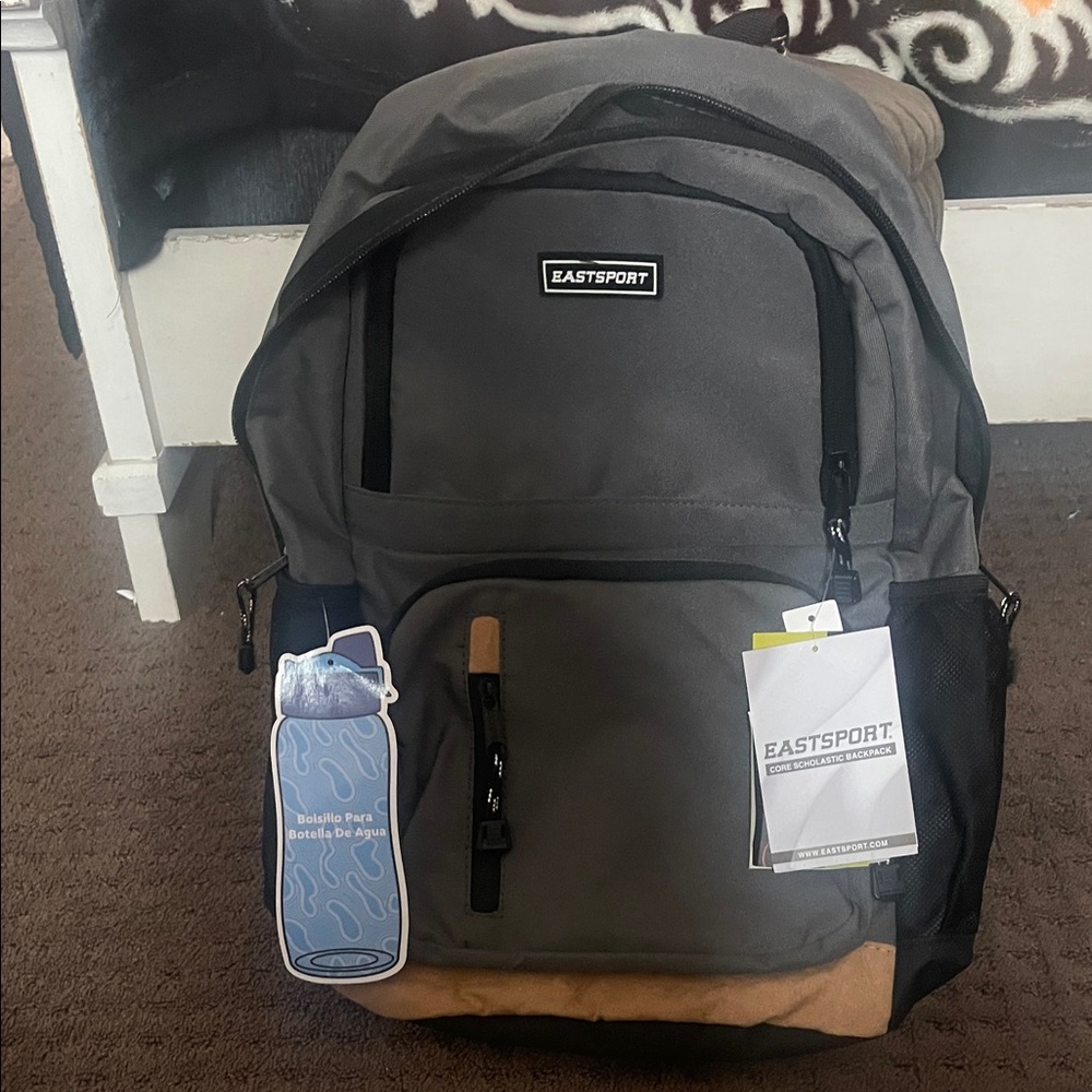 Gray and Tan Men's Backpack